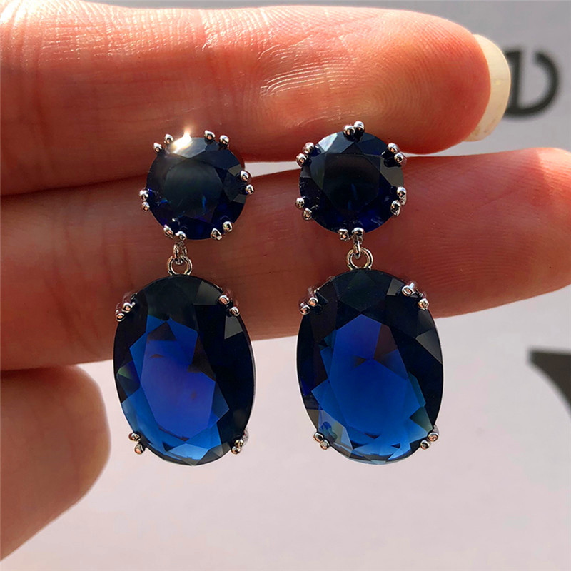 Large Zirconia Earrings on Copper Base